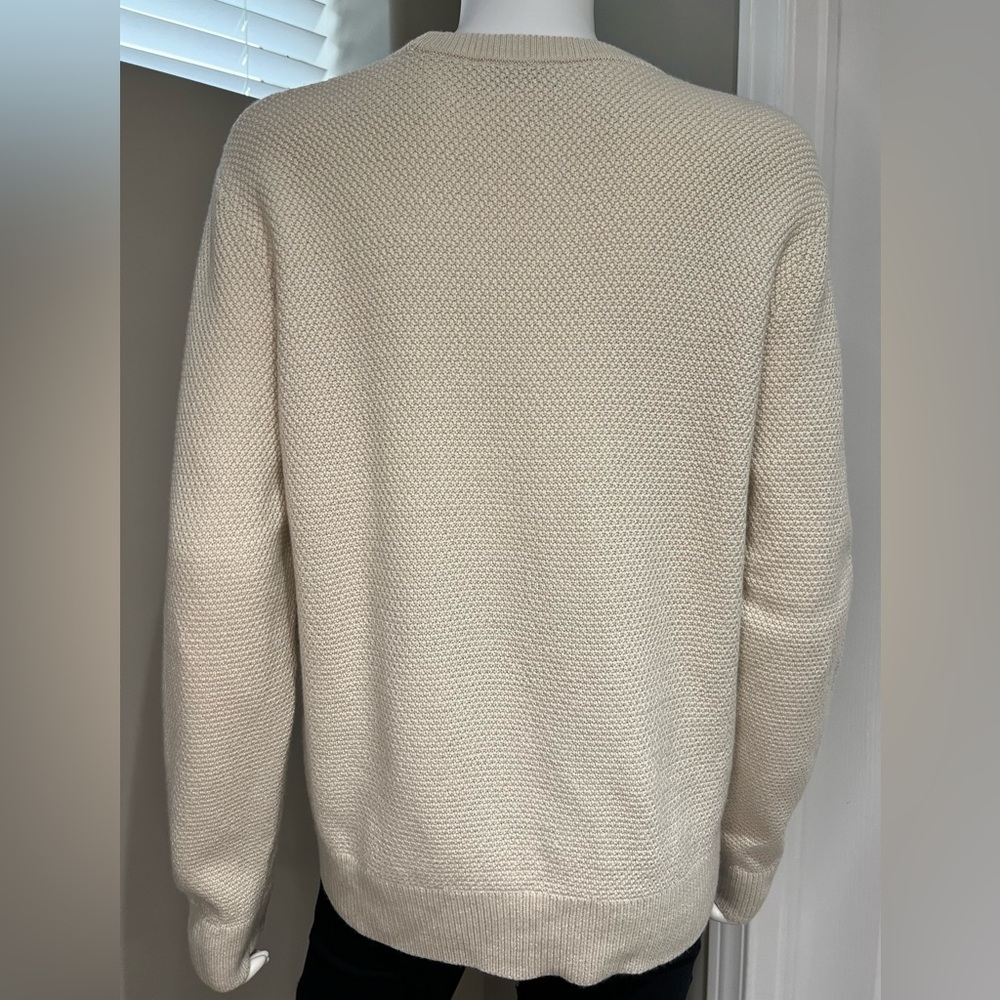SANDRO. EUC. Quiet Luxury. Beautiful Longsleeve waffle knit sweater. Oatmeal. M. - Picture 3 of 13